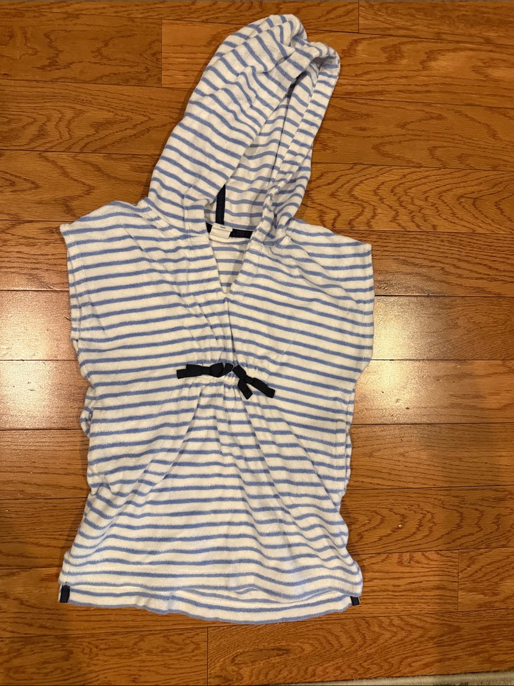 GAP Kids Blue and White Striped Hooded Swim Coverup